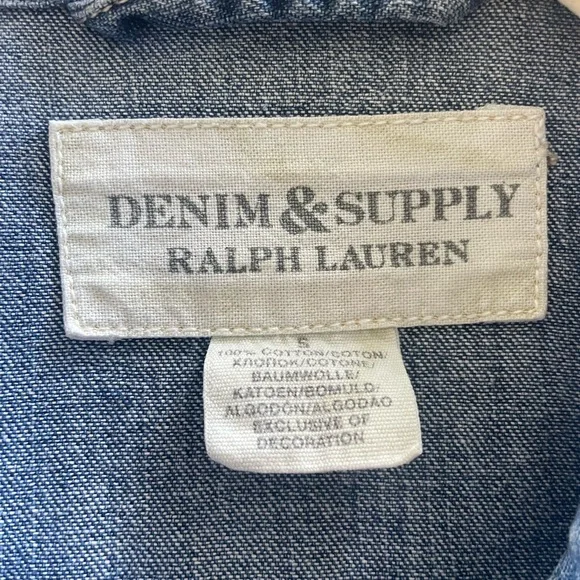 Ralph Lauren Denim & Supply Blue Denim Shirt with Pearl Snaps - Picture 4 of 8